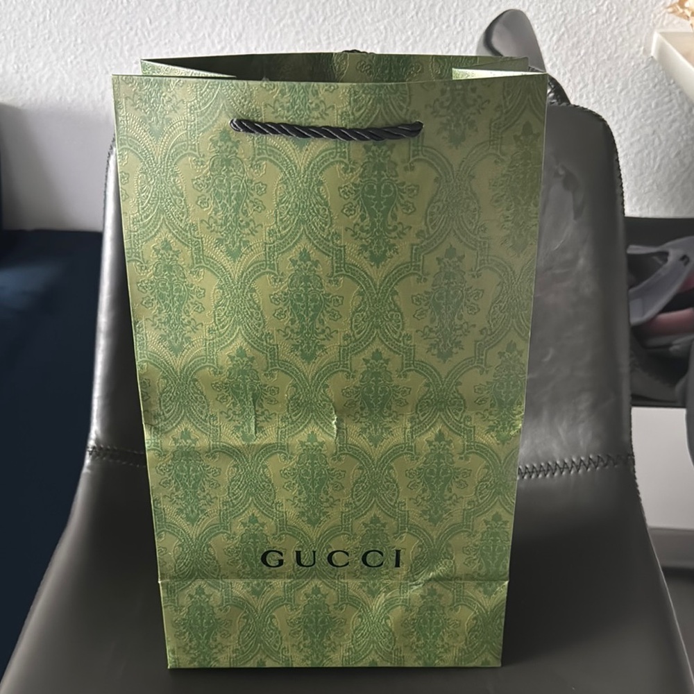 Gucci Green Patterned Shopping Bag
